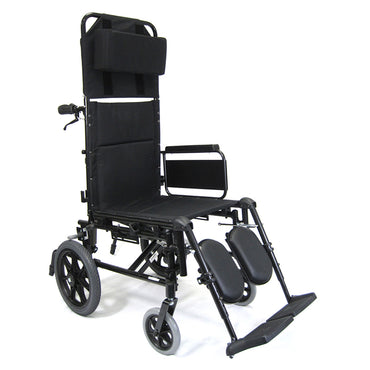 Karman KM 5000F-TP Lightweight Reclining Transport Wheelchair with Removable Desk Armrest